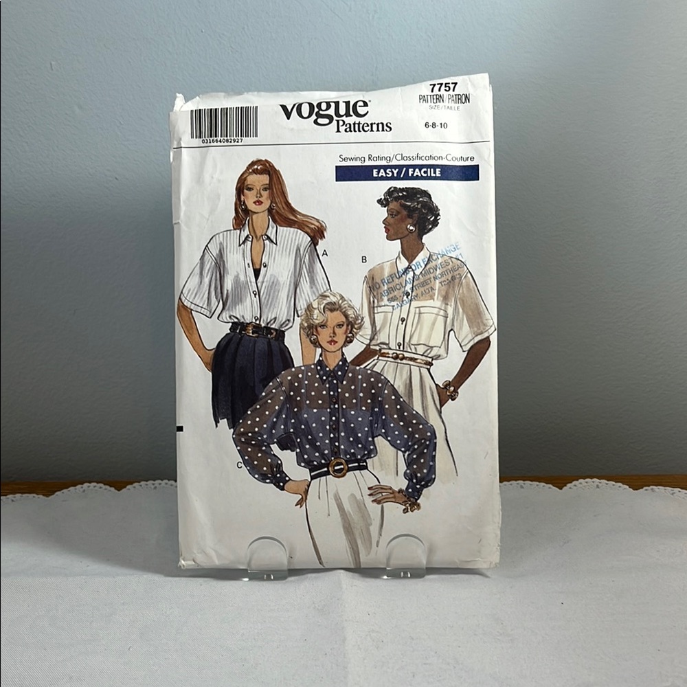 Vogue Patterns Misses’ Size 6-8-10, Easy Sewing Pattern 7757